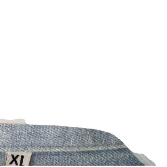 Men's Size XL Blue Denim Shirt Button Down Collared Short Sleeve Chevron Texaco - Picture 5 of 7